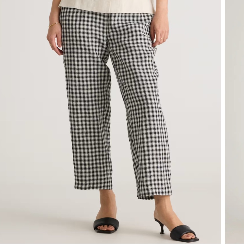 Quince Gingham 100% Linen Pants XL